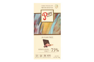 Шоколад 75% черный с гималайской солью Pure Delight к/у 90г