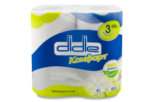 Туал. папір Didie 4 шт. Комфорт Білий 3-х шар.