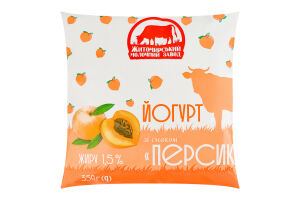 Йогурт 1.5% Персик Житомирський молочний завод м/у 350г