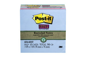 Post-it Recycled Notes - 6 PK