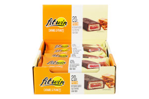 Батончик протеиновый глазированный с подсластителями Карамель и арахис FitWin м/у 60г