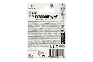 Батарейка D 1.5V R20P Super heavy duty Eveready 2шт