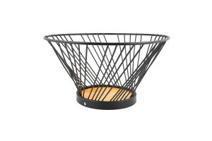 Фруктовниця метал бамбукове дно 32*20см KYYW286