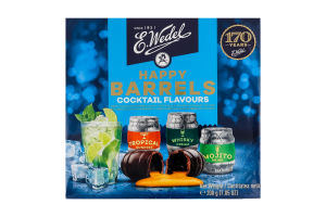 Конфеты шоколадные с алкогольной начинкой Cocktail Happy barrels E.Wedel к/у 200г