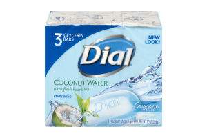 Dial Glycerin Soap Bars Coconut Water - 3 CT