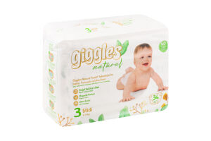 Підгузки Нейча міді 3 4-9кг 34шт Гіглс