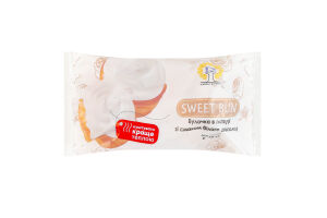 Булочка в глазурі зі смаком білого шоколаду Sweet bun Рома м/у 0.16кг