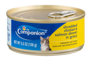 Companion Premium Cat Food Shredded Chicken & Salmon Dinner in Gravy