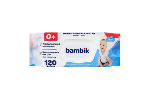 Серветки вологі для дітей з перших днів життя з вівсяним молочком Bambik 120шт
