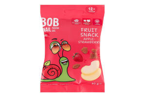 Снек фруктово-ягідний для дітей від 12міс Apple-strawberry Baby Bob Snail м/у 40г