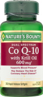 Nature's Bounty Dual Spectrum Co Q-10 with Krill Oil 600mg Softgels - 30 CT