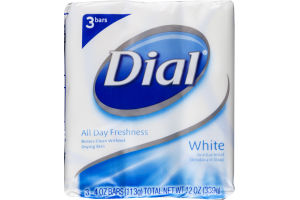 Dial All Day Freshness White Antibacterial Deodorant Soap - 3 CT