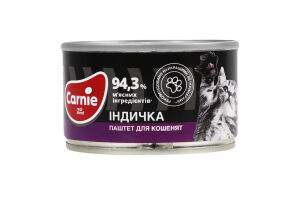 Паштет мясной для котят Индейка Carnie ж/б 100г
