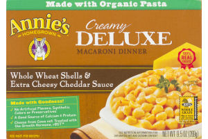 Annie's Homegrown Creamy Deluxe Macaroni Dinner Whole Wheat Shells & Extra Cheesy Cheddar Sauce