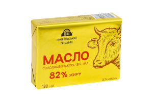 Масло солодковершкове 82% Екстра Рожищенський сирзавод м/у 180г