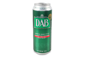 Пиво 0.5л 5% светлое фильтрованное пастеризованное Export DAB ж/б