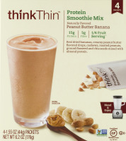 thinkThin Protein Smoothie Mix Packets Peanut Butter Banana - 4 CT