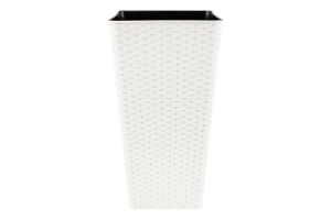 Горщик д/квітів Ротанг біла троянда квадратний 22*22*41,5см 115040 Алеана