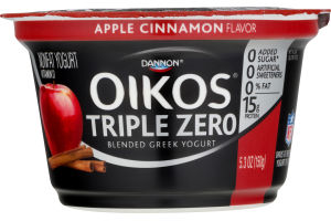 Dannon Oikos Triple Zero Nonfat Blended Greek Yogurt Apple Cinnamon