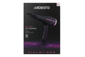 Фен Violet PRO чорний 2швидкості дифузор 1850-2200Вт Ardesto