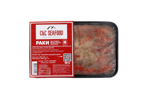 Раки замороженные целые в панцире вареные в рассоле М C&C Seafood лоток 800г