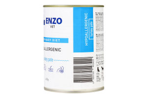 Корм д/собак Паштет з індичкою гіпоалергенний 400г ж/б Ензо Вет