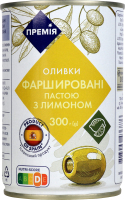 Оливки Премія зелені фаршировані лимоном