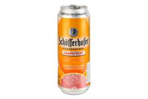 Пиво спеціальне 0.5л 2.5% пшеничне нефільтроване з додаванням соку Grapefruit Schofferhofer з/б