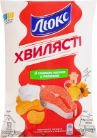Чипси картопляні зі смаком лосося у вершках Хвилясті Люкс м/у 125г
