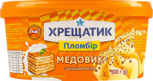 Морозиво 15% пломбір Медовик Хрещатик п/у 500г