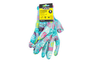 Рукавиці садові блакитні нітрил р.8 Werk