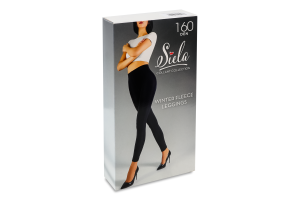 Термолеггинсы женские на коротком флисе Siela Collant collection 160den XL nero