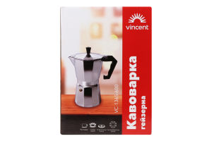 Кавоварка гейзерна алюмінієва 6кружок VC-1365-600 Vincent
