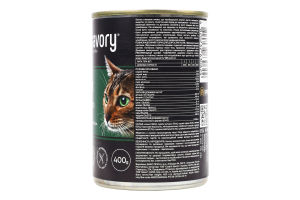Корм консервированный для взрослых кошек Duck Gourmand Savory ж/б 400г