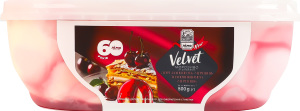 Мороженое 10% двухслойное с наполнителем Черешня Торт Наполеон-черешня Velvet Лімо п/у 500г