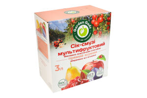 Сок-смузи прямой отжим с мякотью стерилизованный фасованный асептическим способом мультифруктовый Garden Gadz к/у 3л