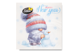 Серветки паперові Святкові гноми 33*33см 3шари 18шт Silken