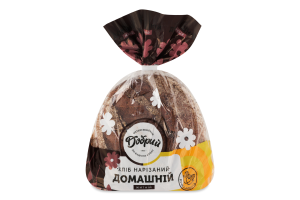 Хлеб половинка в нарезке ржаной Домашний Добрий м/у 0.3кг