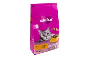 Корм сухий повнораціонний для дорослих котів З куркою Whiskas м/у 300г