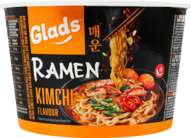 Лапша быстрого приготовления с соусом со вкусом Кимчи с сахаром и подсластителем Рамен Glads ст 105г
