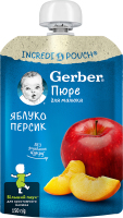 Пюре фруктовое для детей от 6мес пастеризованное Яблоко-персик Gerber д/п 150г