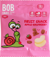 Снек фруктово-ягодный для детей от 12мес Apple-raspberry Baby Bob Snail м/у 20г