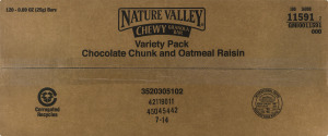 Nature Valley Chewy Granola Bar Variety Pack Chocolate Chunk and Oatmeal Raisin - 120 CT