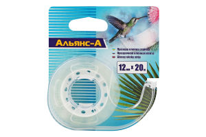 Стрічка клейка Колібрі у диспенсері 12мм*20м Альянс-А