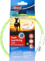 Ошейник полиуретановый светящийся с USB M-L 45cм/7мм №12701 Flash Trixie 1шт