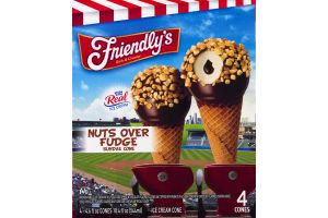 Friendly's Nuts Over Fudge Sundae Cone - 4 CT