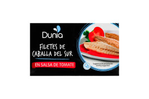 Скумбрия консервированная в томатном соусе Dunia ж/б 90г