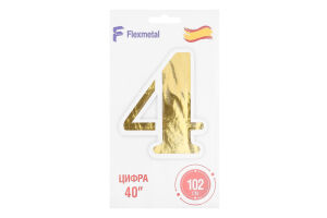 Кулька фольгована Цифра 4 синя 40" Весела витівка