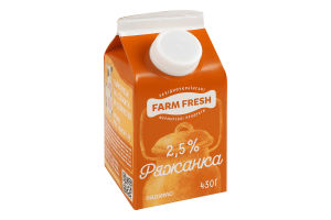 Ряженка 2.5% Farm Fresh п/п 430г