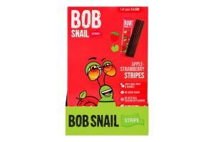 Конфеты фруктово-ягодные Яблочно-клубничный страйп Bob Snail к/у 6х14г